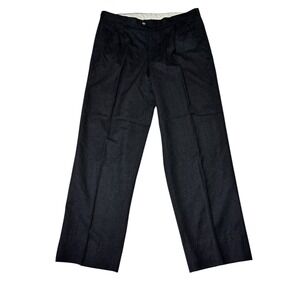 Woodward Mens Charcoal Grey Pure‎ Wool Pleated Dress Pants Made in USA 36x31